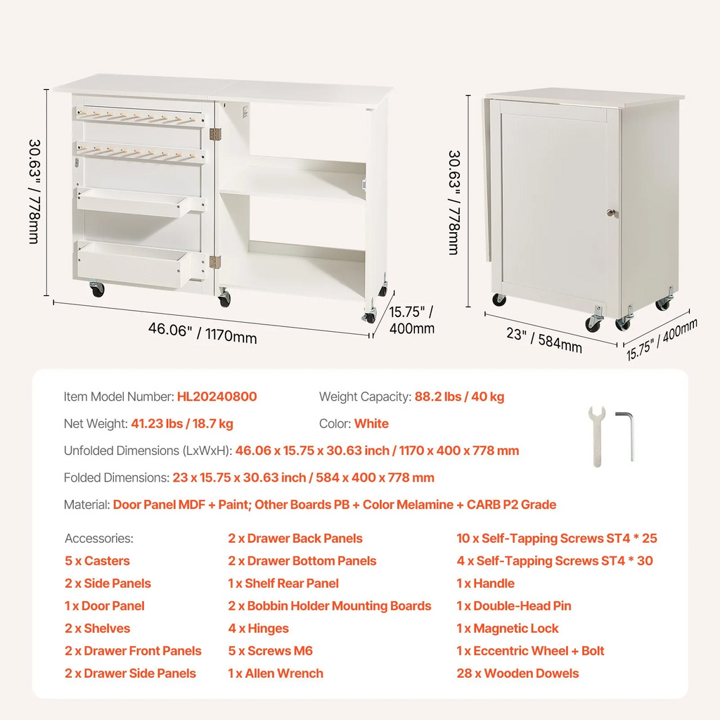 Folding Sewing Machine Table