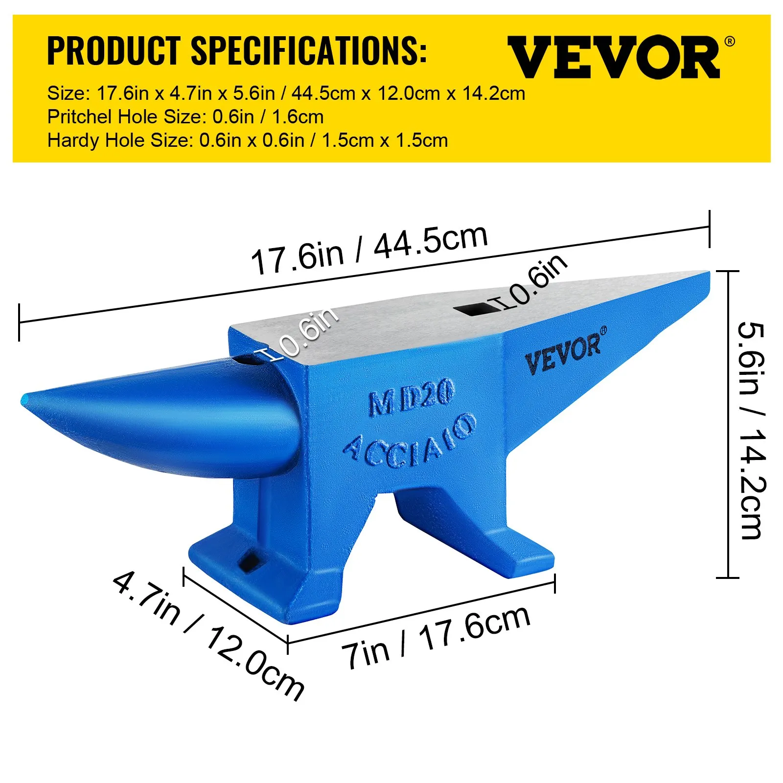 Single Horn Anvil 44Lbs