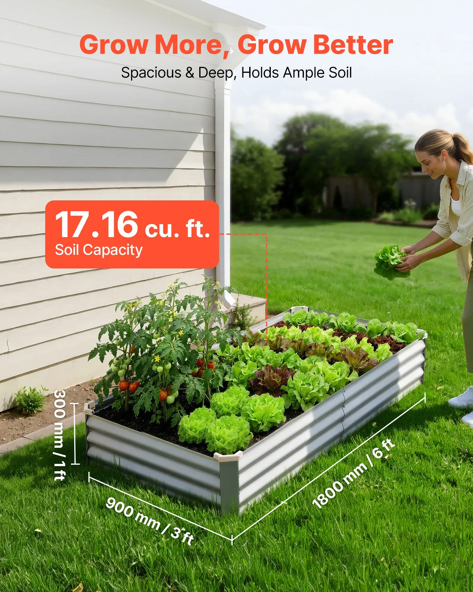 2 Pack Galvanized Raised Garden Beds | Silver