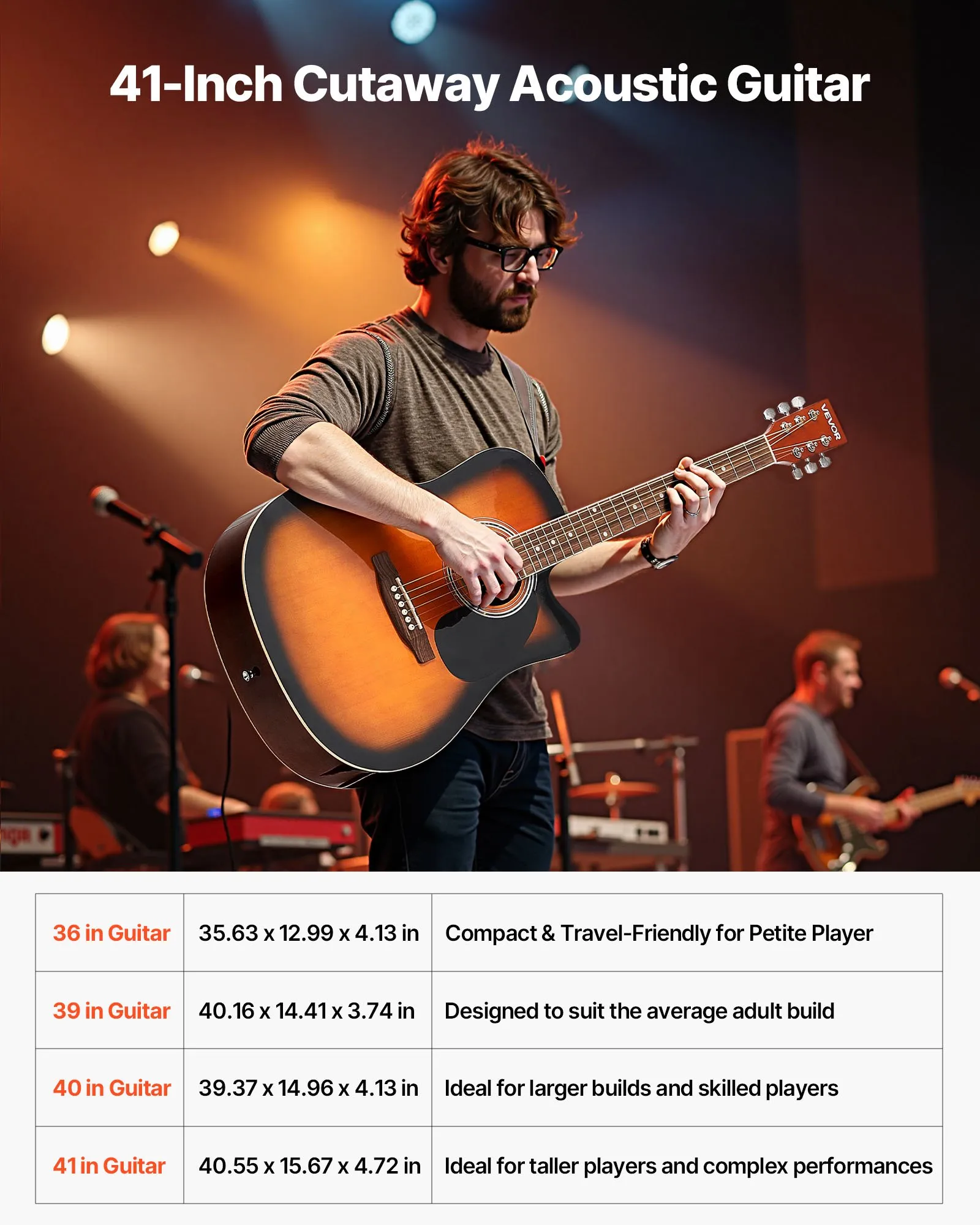 41 in Cutway Acoustic Guitar