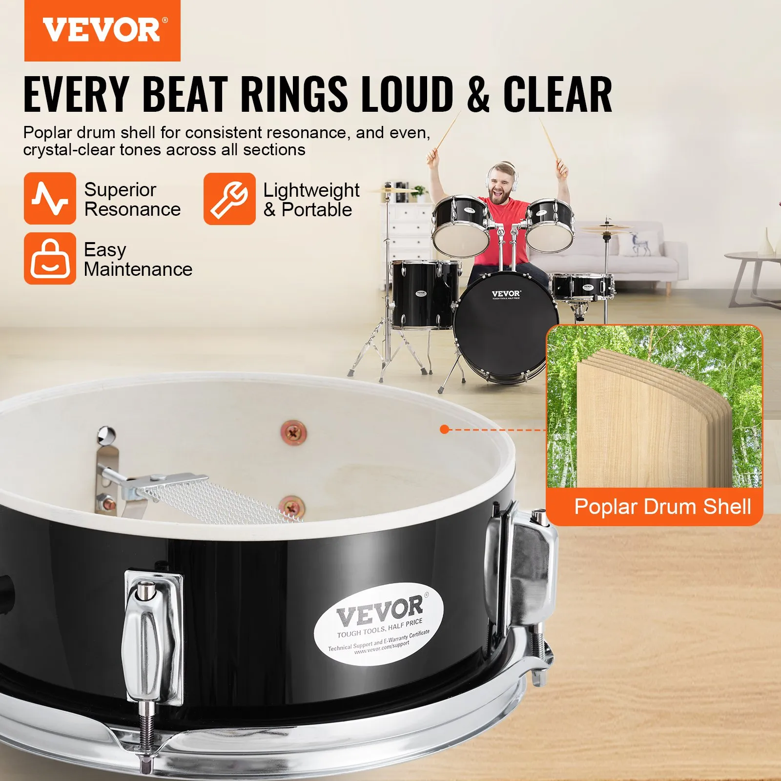 Drum Set, 5-Piece, 22 inches