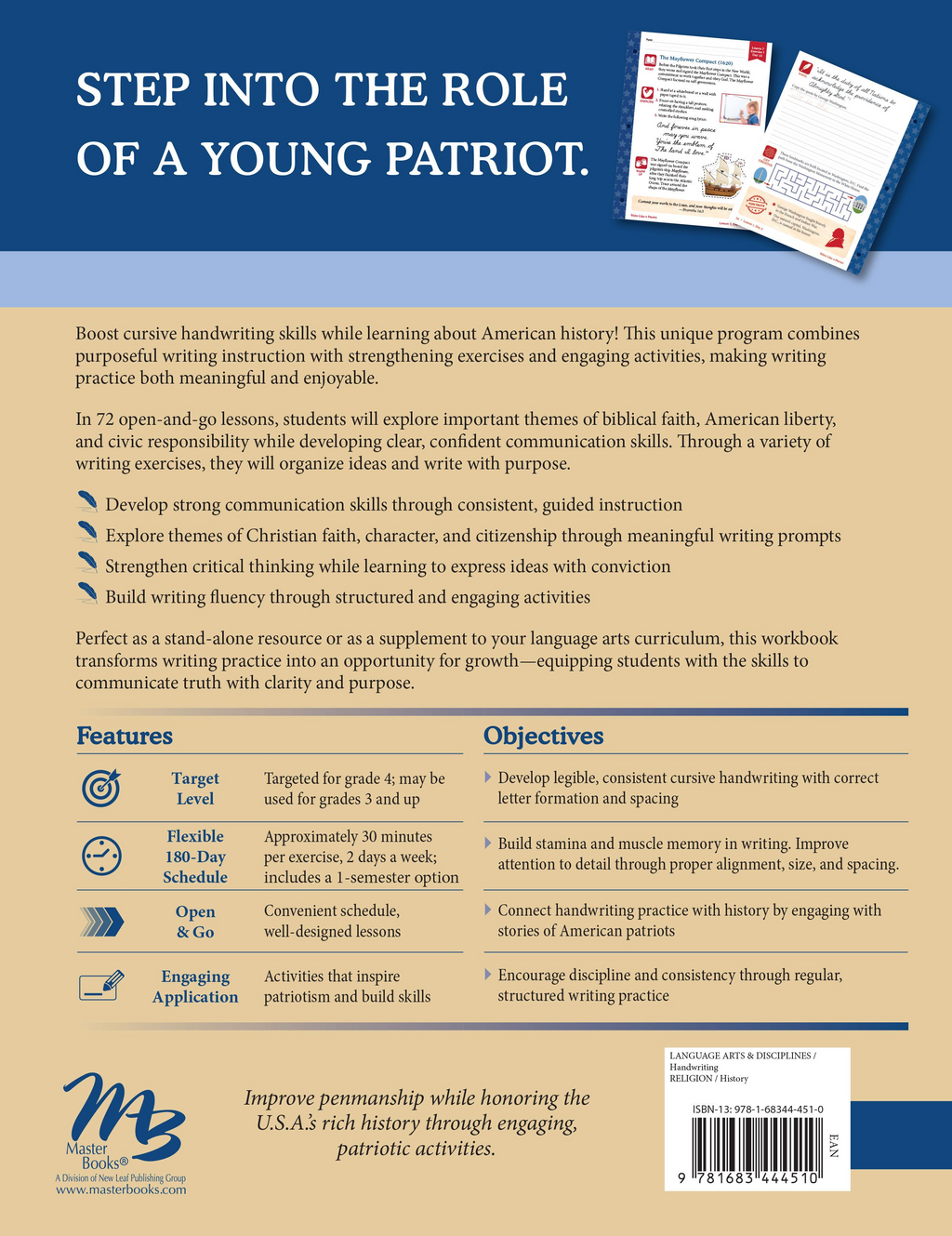 Write Like A Patriot: Master Books Penmanship: A Whole-Child Approach | Grades 3+
